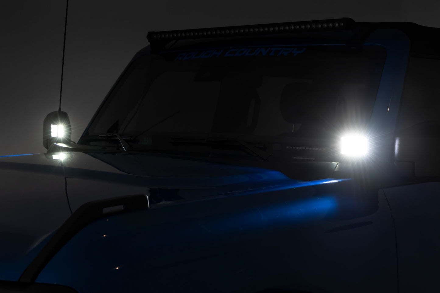 LED Light Kit | Ditch Mount | 2" Chrome Pair | Wide | Ford Bronco 4WD (21-25)