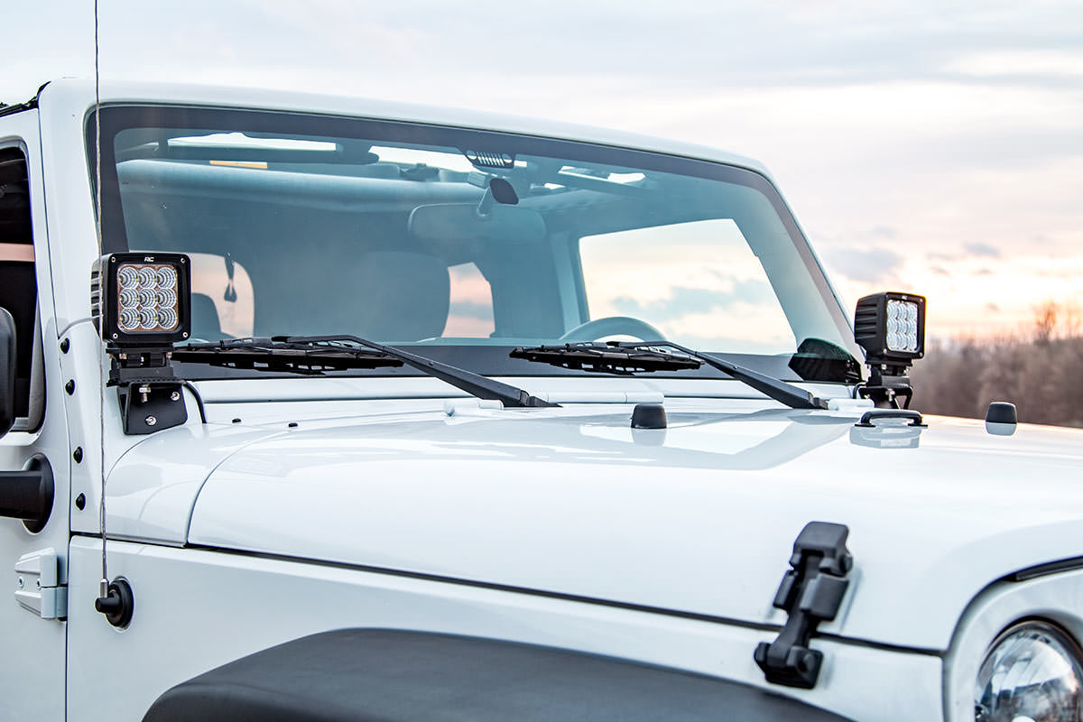 Light Mounts | Lower Windshield | Jeep Wrangler JK/Wrangler Unlimited (07-18)