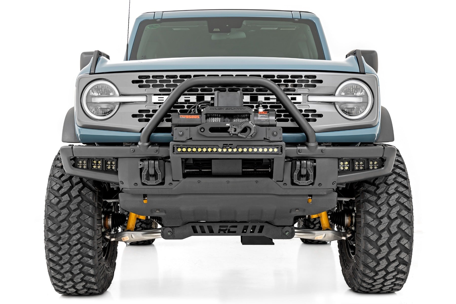 LED Light Kit | Fog Mount | Triple 2" Black Pair | Amber DRL | Ford Bronco (21-25)