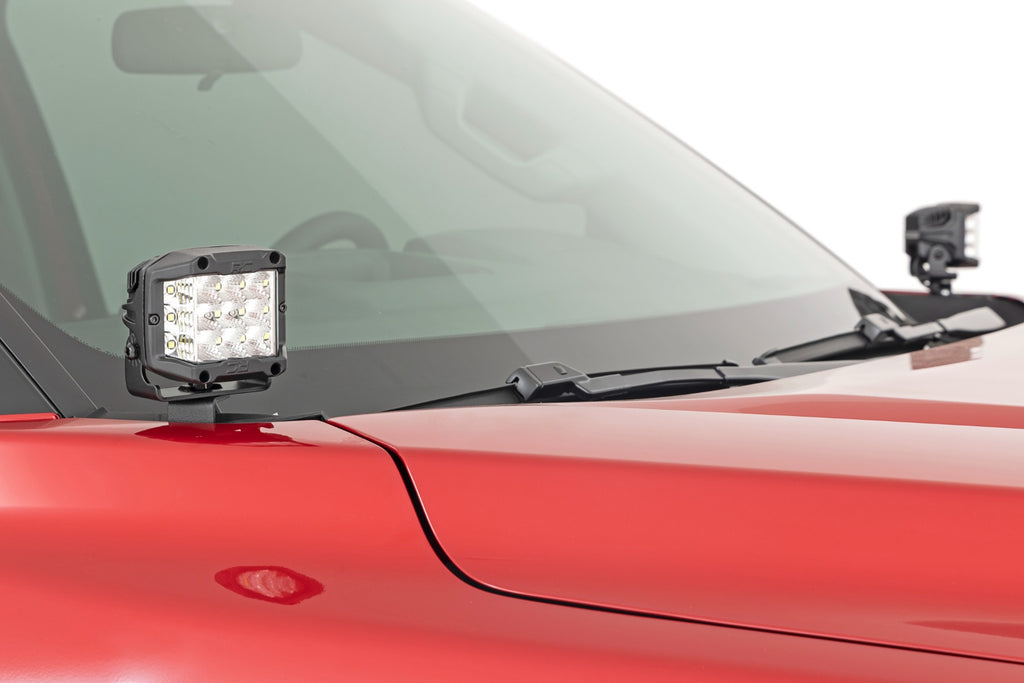 LED Light Kit | Ditch Mount | 2" Black Pair | Amber DRL | Toyota Tundra (22-25)