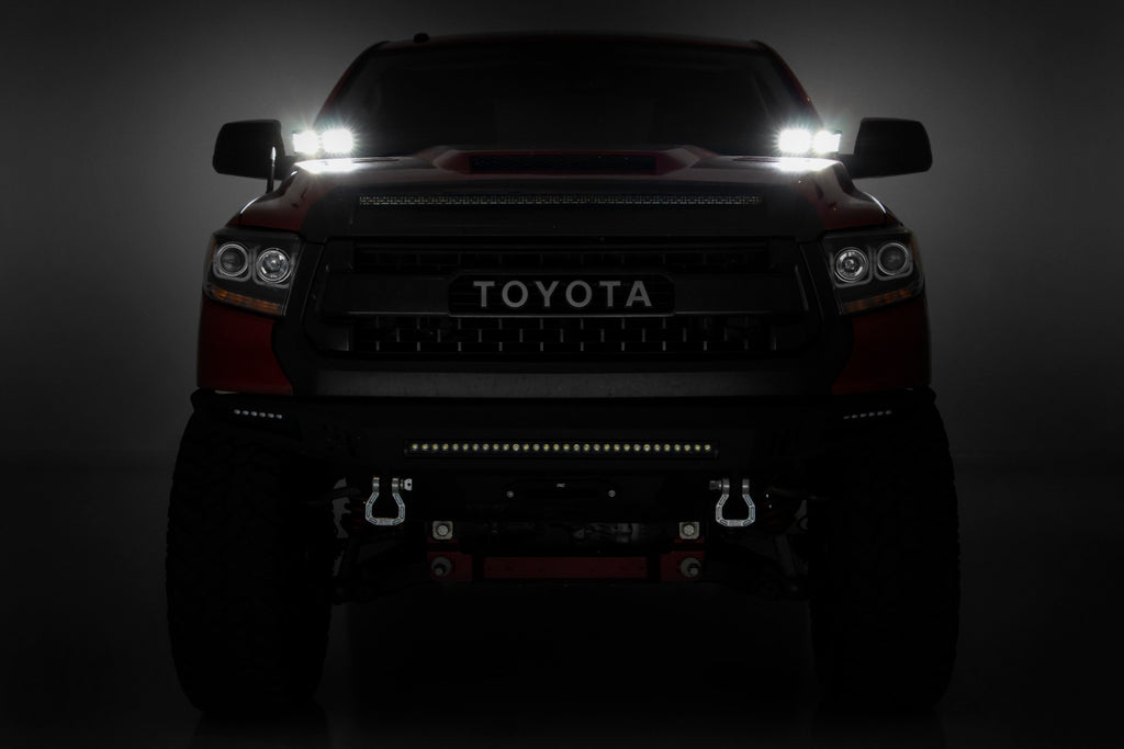 LED Light Kit | Ditch Mount | Dual 2" Black Pairs | White DRL | Toyota Tundra (14-21)