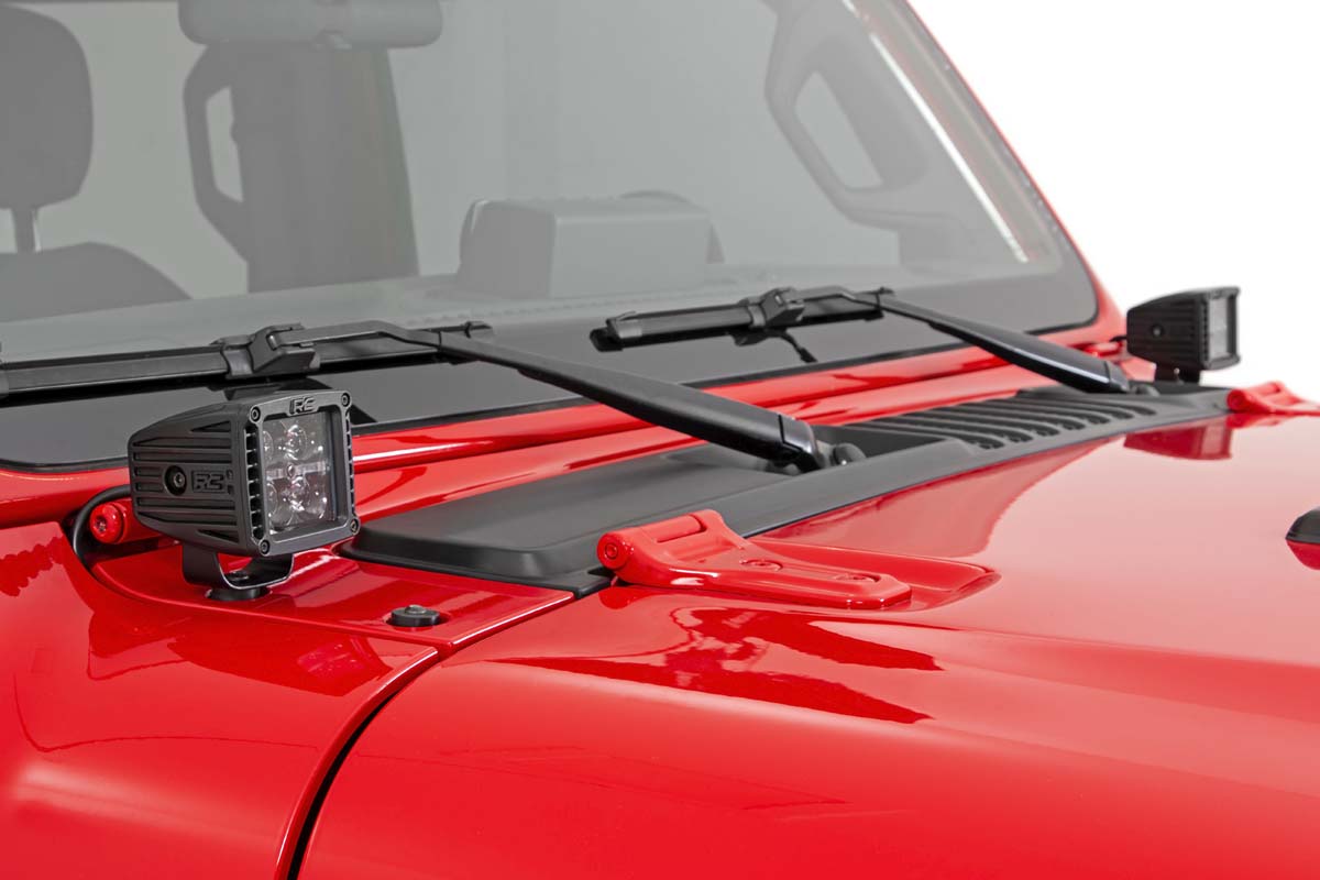 LED Light Kit | Cowl Mount | 2" Black Pair | Amber DRL | Jeep Gladiator JT/Wrangler JL (18-25)