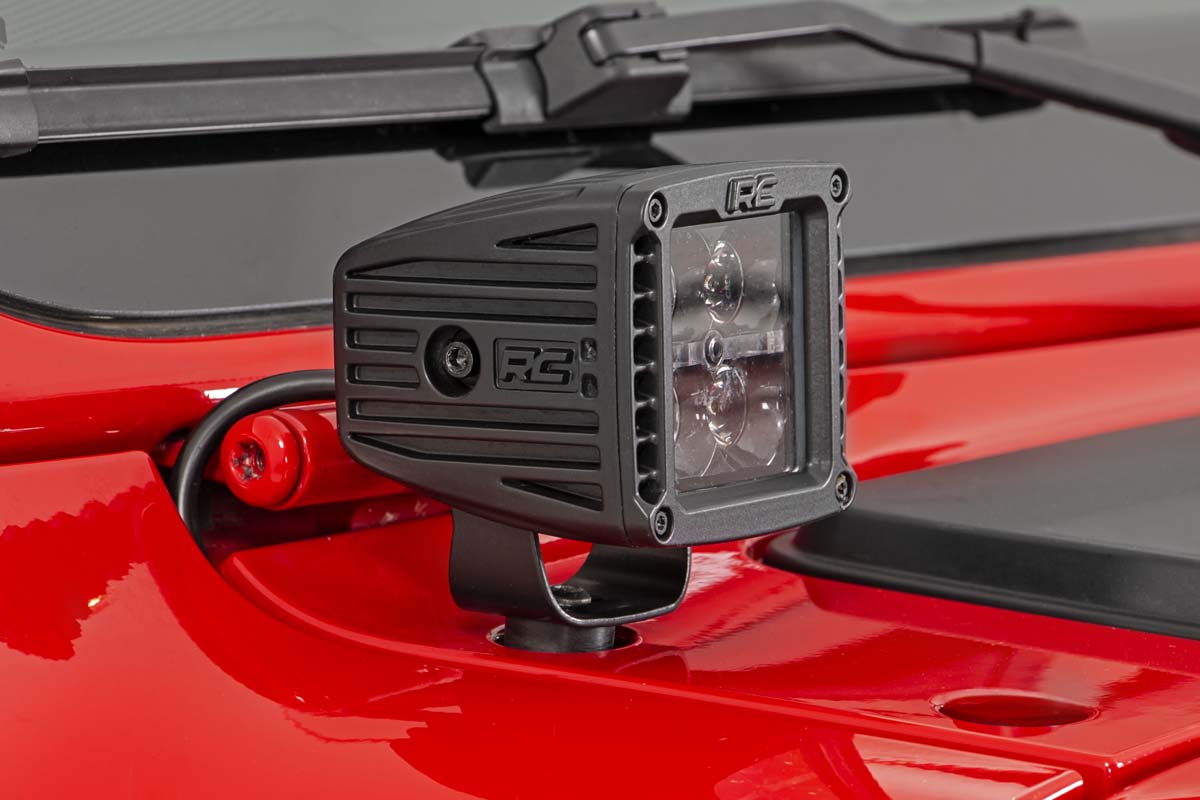 LED Light Kit | Cowl Mount | 2" Black Pair | White DRL | Jeep Gladiator JT/Wrangler JL (18-25)