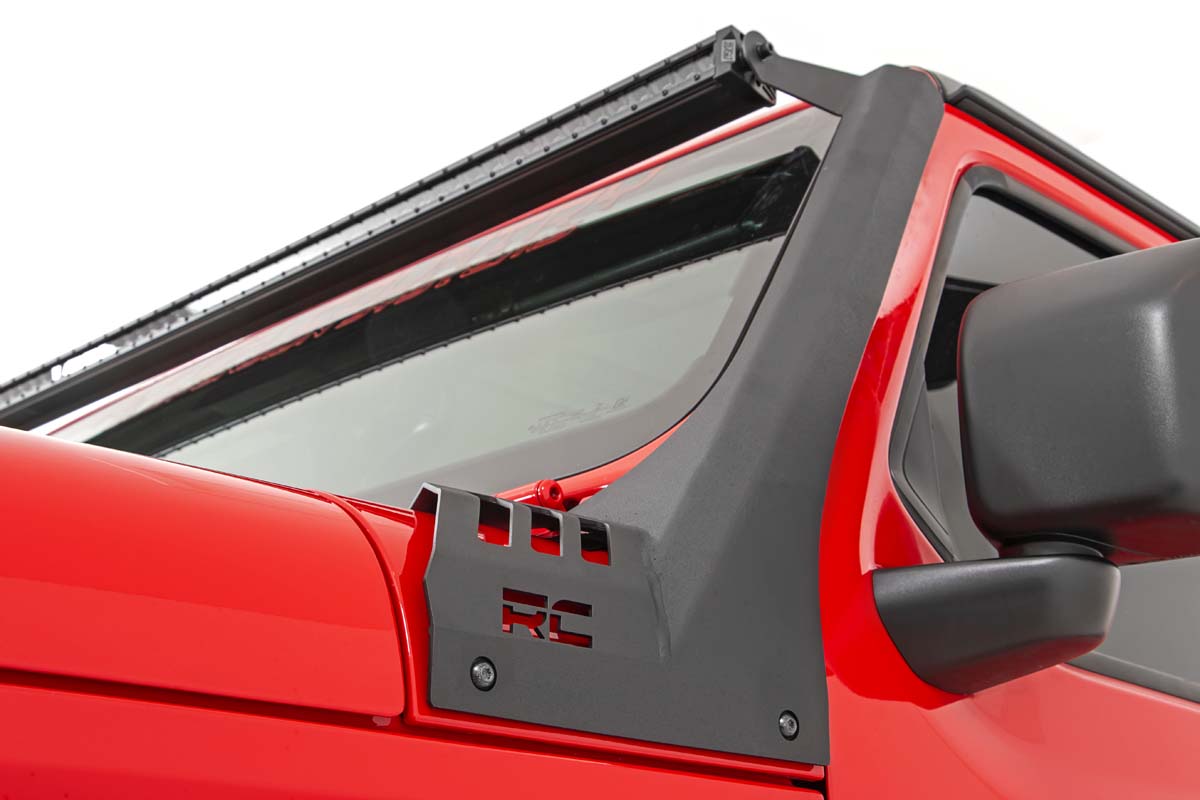 LED Light Kit | Windshield | 50" BLK Dual Row | WHT DRL | Jeep Gladiator JT/Wrangler JL (18-25)