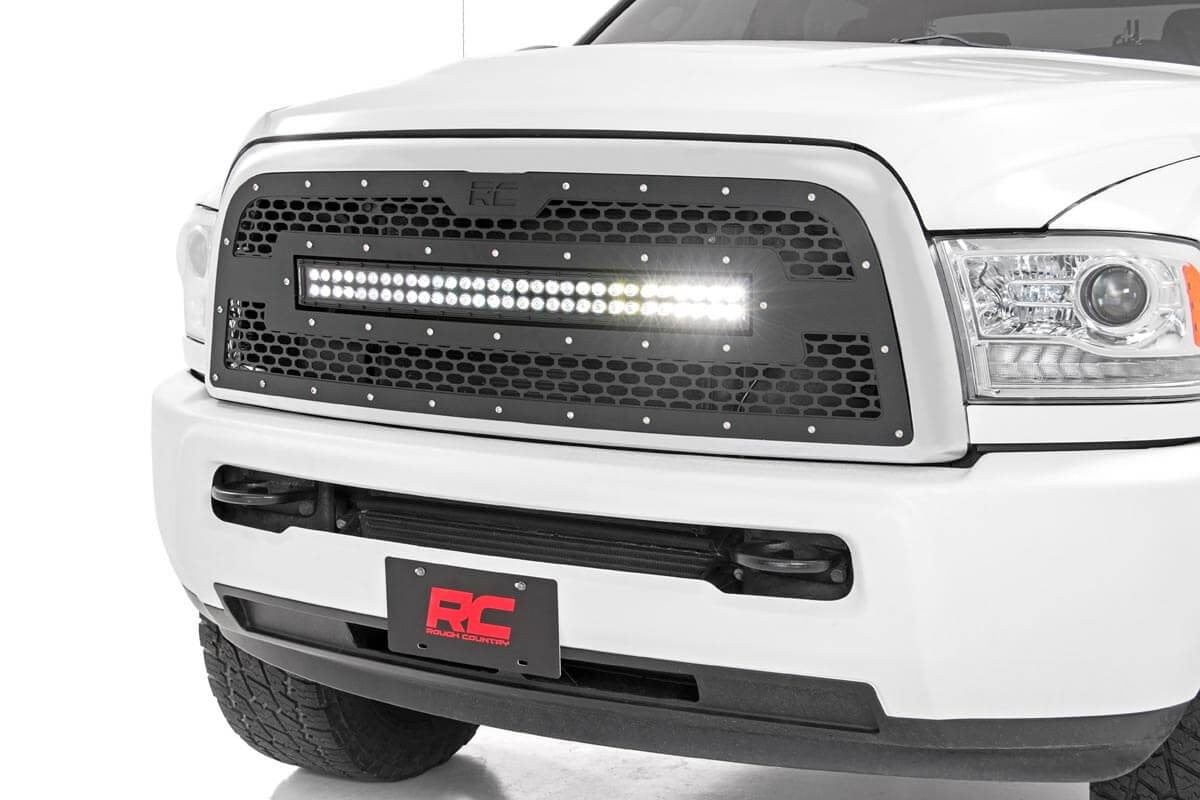 DODGE MESH GRILLE W/30IN DUAL ROW BLACK SERIES LED (13-18 RAM 2500/3500)